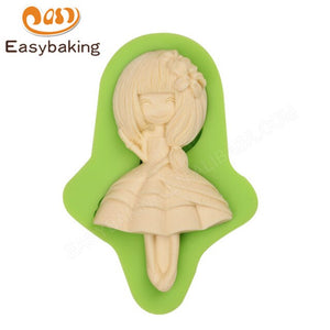 12 Lovely Little Girls Series 3D Silicone Arts Molds Cake Topper Decorating Tools Sugarcraft Mould for Chocolate Candy Clay