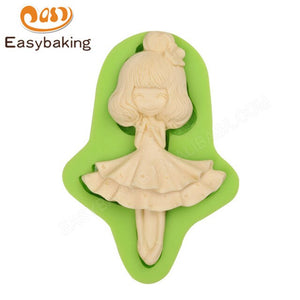 12 Lovely Little Girls Series 3D Silicone Arts Molds Cake Topper Decorating Tools Sugarcraft Mould for Chocolate Candy Clay